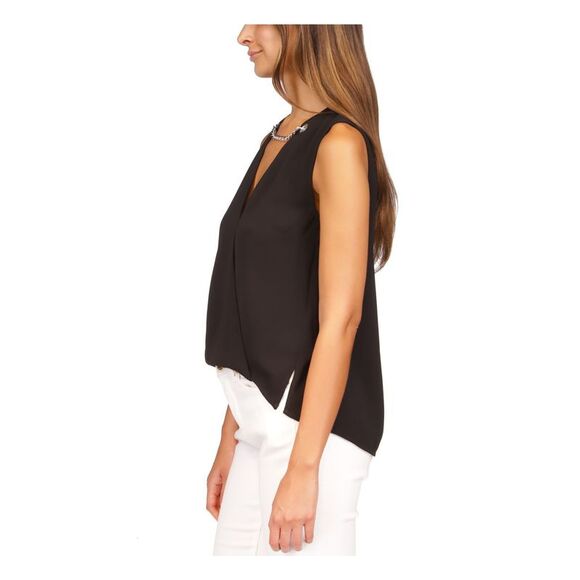 NWT MICHAEL MICHAEL KORS Womens Black Chain Vented Hem Sleeveless Top XL - Picture 3 of 5